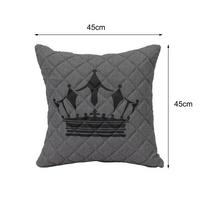 OUTDOOR-KISSEN KRONE - Dunkelgrau/Grau, MODERN, Textil (45/45cm) - Gardenson