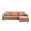 Ecksofa Minori Chenille Koralle, S: 267x184 cm - Koralle/Schwarz, MODERN, Textil (267/184cm) - Livetastic