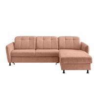 Ecksofa Minori Chenille Koralle, S: 267x184 cm - Koralle/Schwarz, MODERN, Textil (267/184cm) - Livetastic