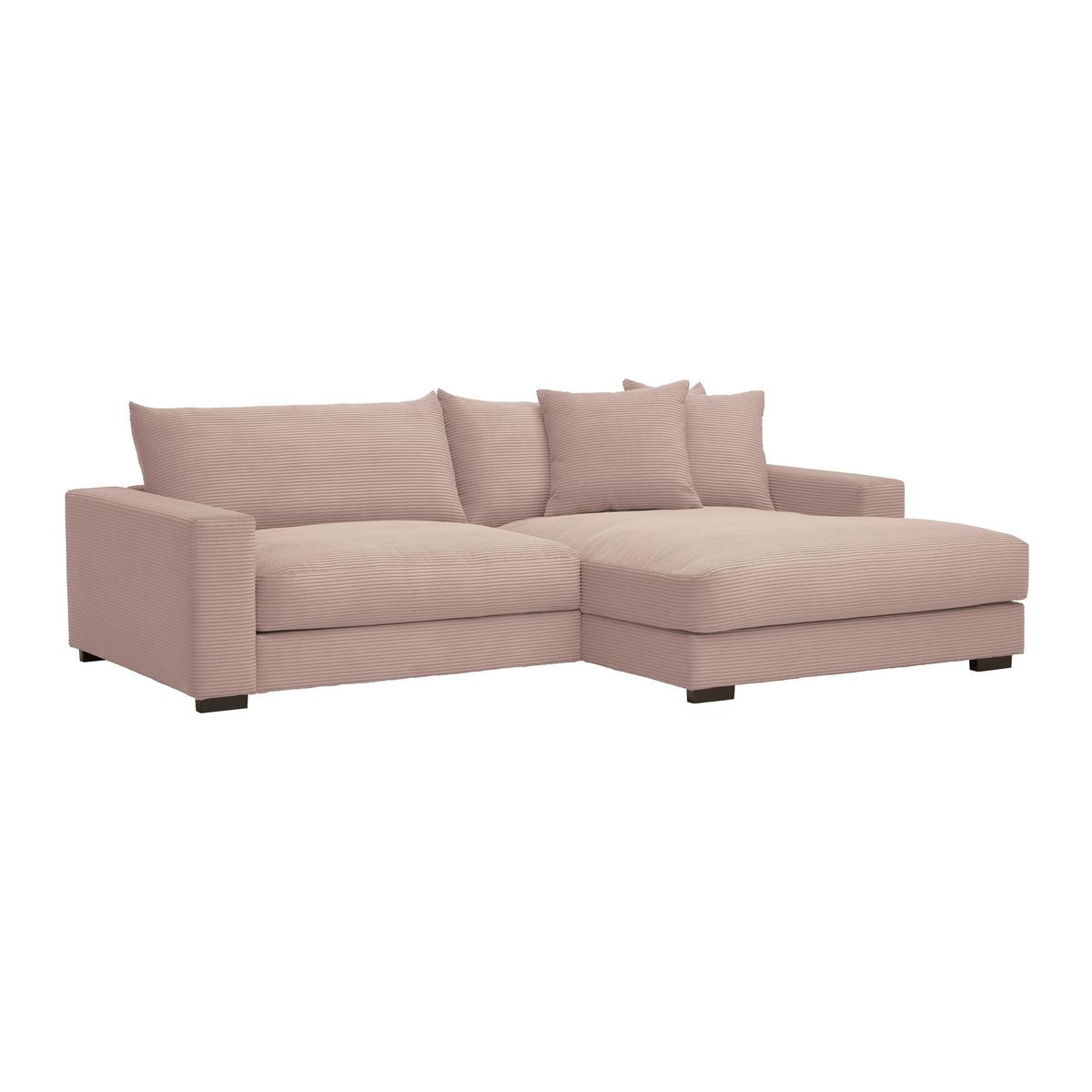 Rohová sedačka PEDRO, pravá, růžový manšestr - růžová, Moderní, textil (265/180cm) - Mömax