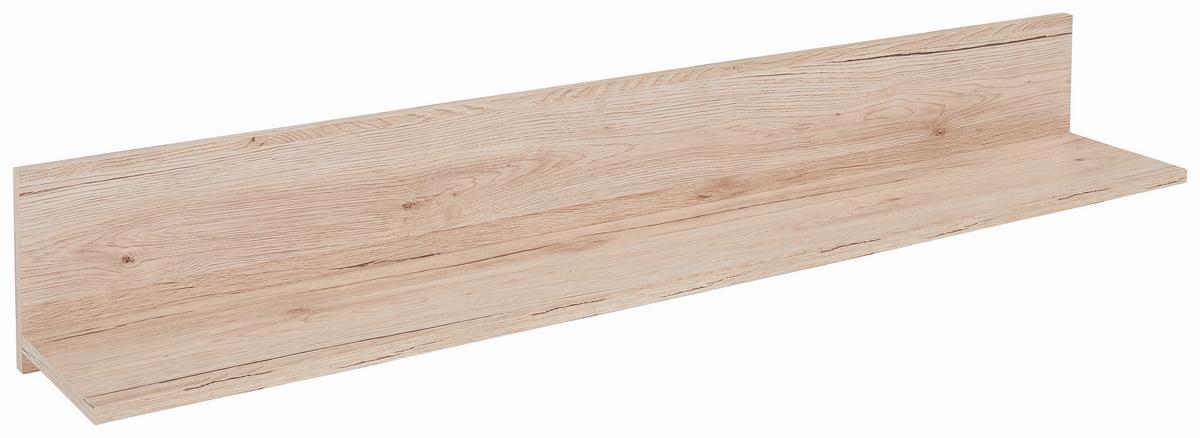 NÁSTĚNNÁ POLICE MALTA - barvy dubu, Moderní, dřevo (128/18/20cm)