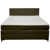 Boxspringbett Mitto mit Topper 160x200 cm - Schwarz/Grün, KONVENTIONELL, Textil/Metall (160/200cm)