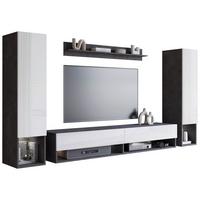 OBÝVACÍ STĚNA AMADEO II - antracitová/vysoce lesklá bílá, Basics, kompozitní dřevo (245/130/32cm) - P & B