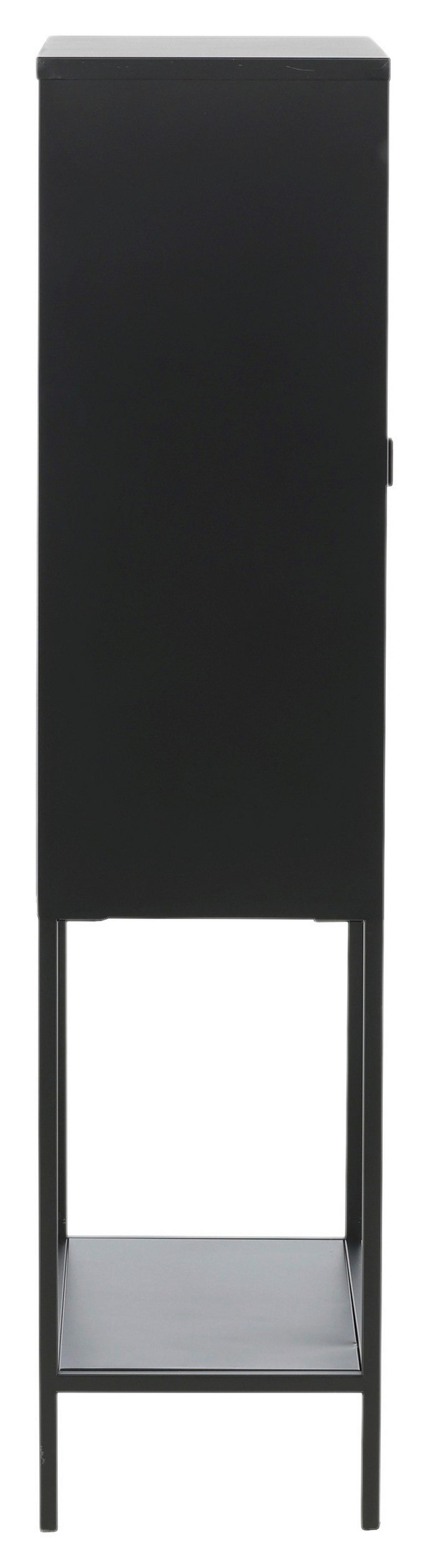 Vitrine Misha - Schwarz, Design, Metall (75/150/35cm) - Livetastic