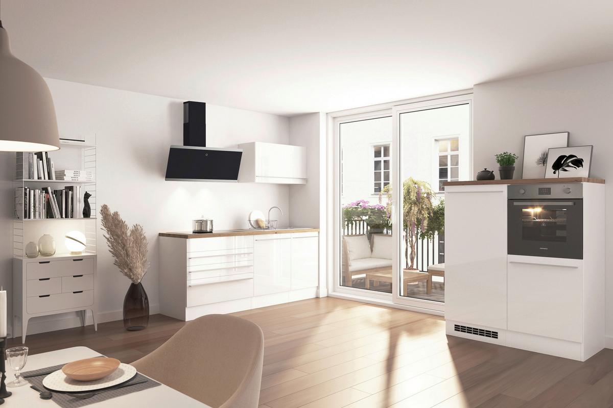 Küchenblock Gabriel Weiß B: 320 Cm - Wildeiche/Weiß, Design, Holzwerkstoff (320cm) - Respekta