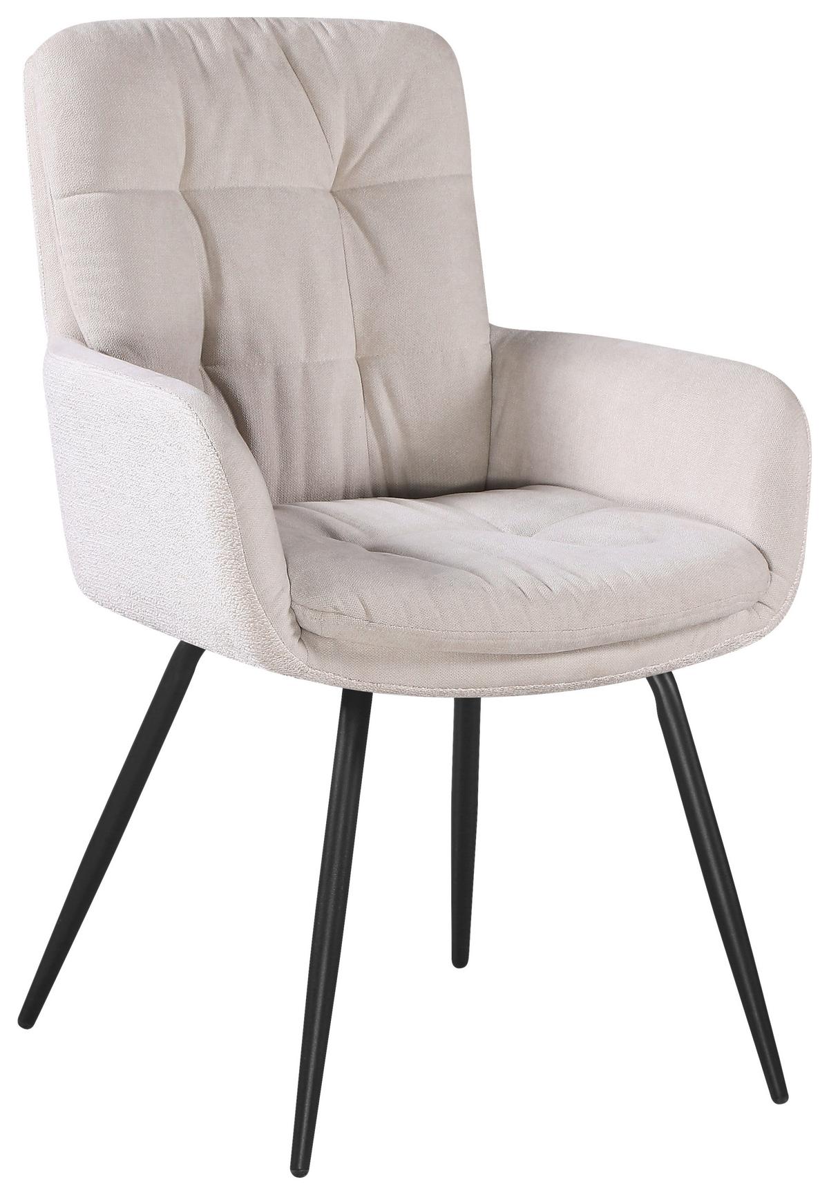 Židle s područkami Nova béžová/černá - černá/béžová, Moderní, kov/textil (61/89/67cm) - Mömax