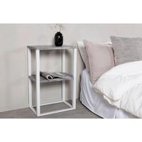 Nachttisch Rise - Weiß/Grau, Design, Holzwerkstoff/Metall (30/68/30cm) - Livetastic