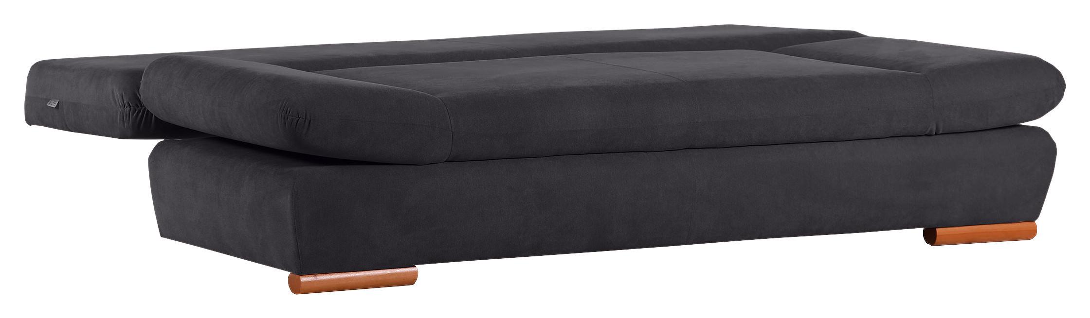 2-Sitzer-Sofa Mit Schlaffunktion Canja B: 200 cm - Anthrazit/Buchefarben, Design, Textil (200/75/92cm) - Livetastic