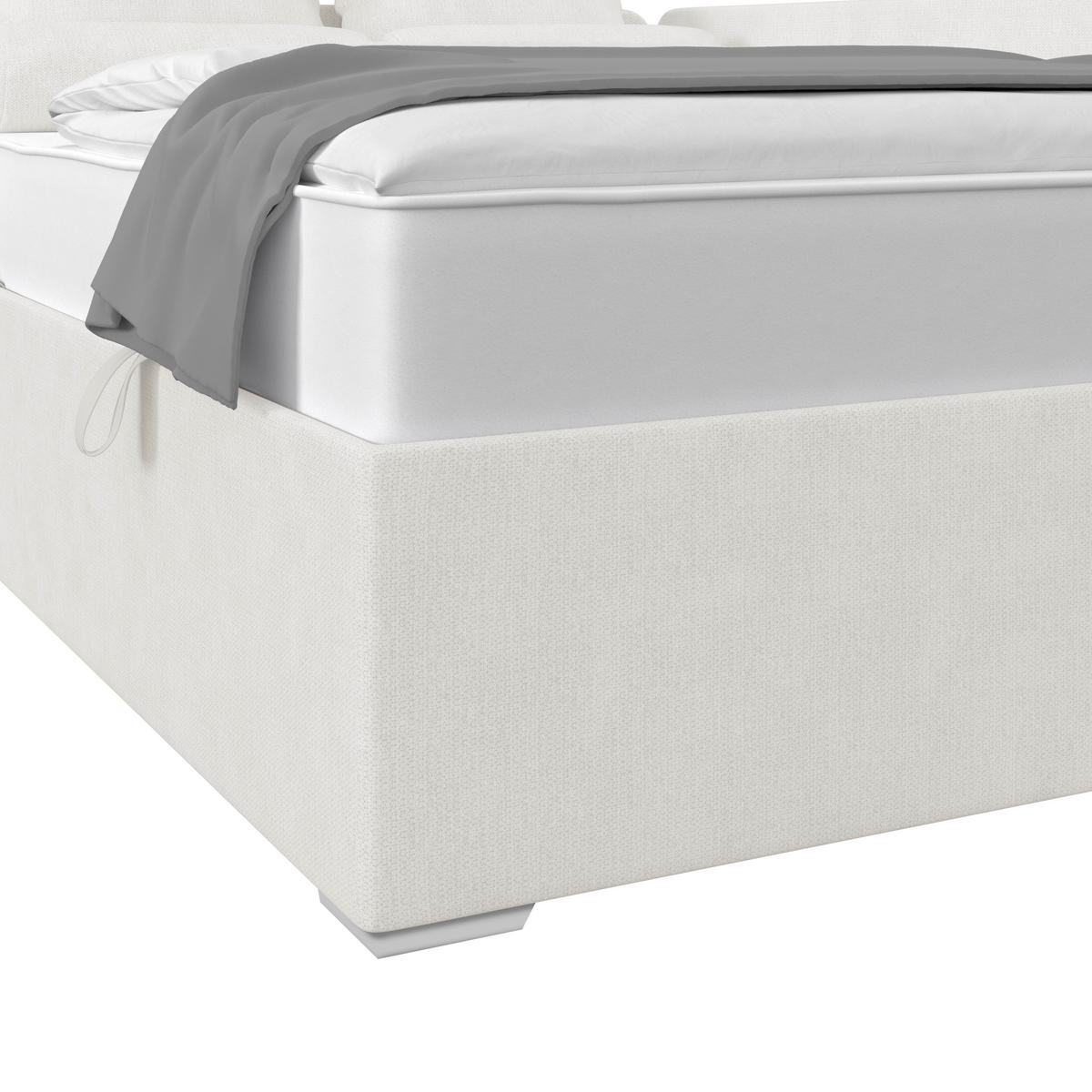 Kárpitozott Ágy Remi 120/200cm - ezüstszínű/fehér, Modern, textil/fa (120/200cm)