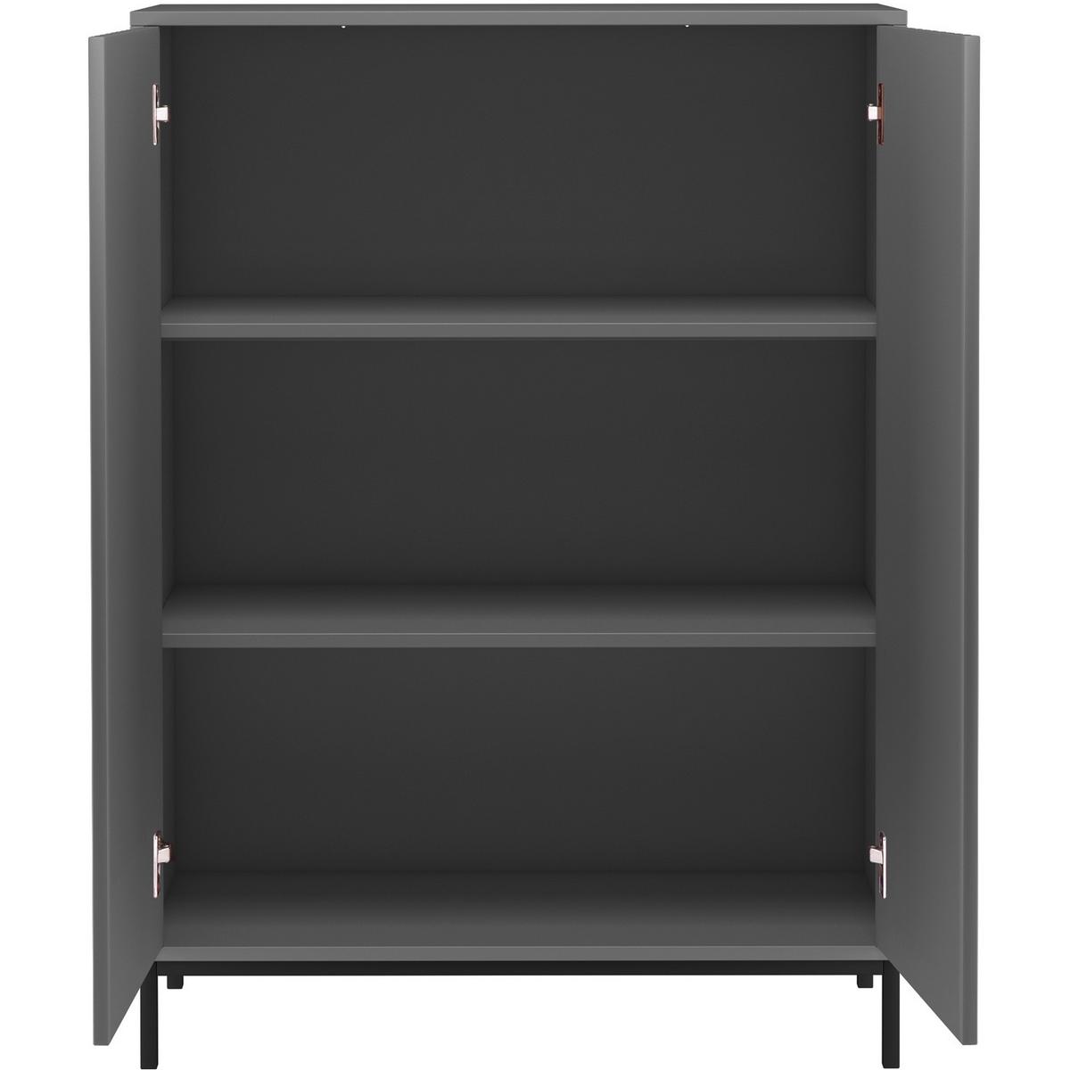 Garderobenschrank Celine Grau B: 80 cm - Schwarz/Grau, Design, Holzwerkstoff (80/110/35cm) - MID.YOU