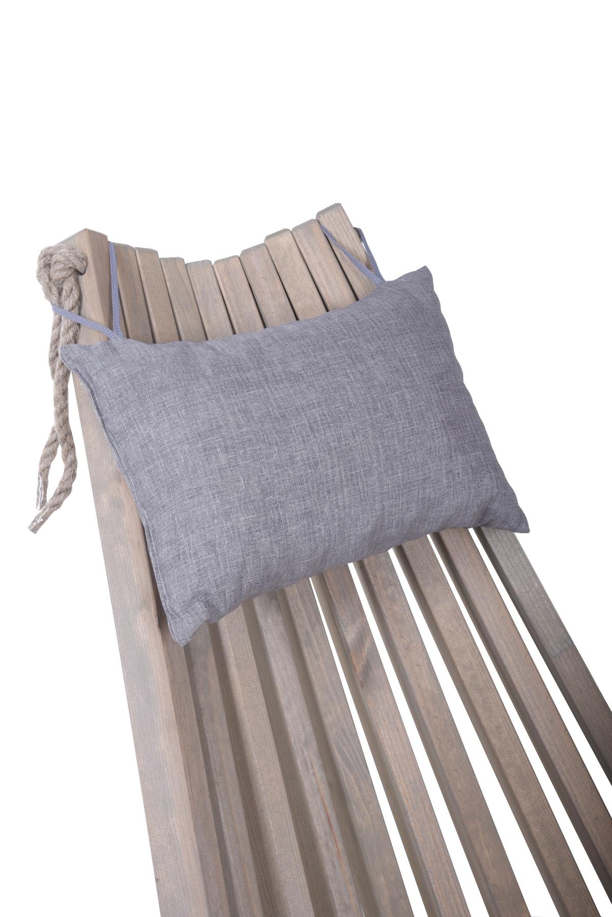 Garten-Relaxsessel Falun Holz Klappbar, mit Zierkissen - Grau, MODERN, Holz/Textil (69/104/93cm) - Gardenson