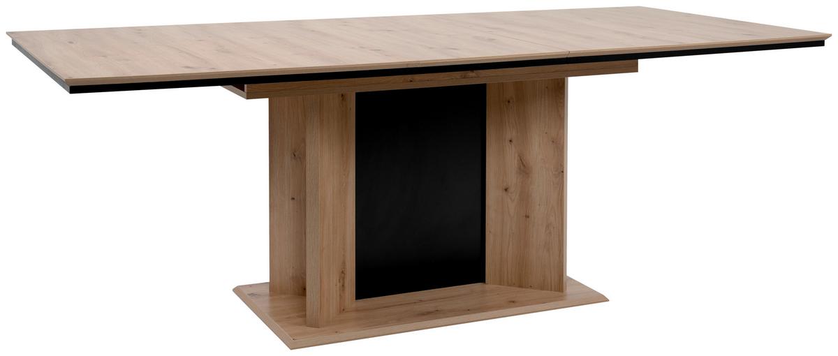 Étkezőasztal Novara 80a - fekete/Artisan tölgy, Modern, faalapú anyag (160-200cm) - P & B