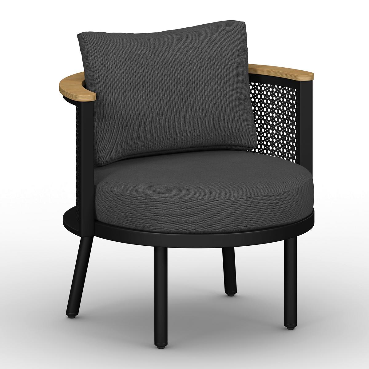 JEDÁLENSKÁ TERASOVÁ SÚPRAVA LISSA - čierna/farba hrušky, Modern, kov/textil - Bessagi Garden