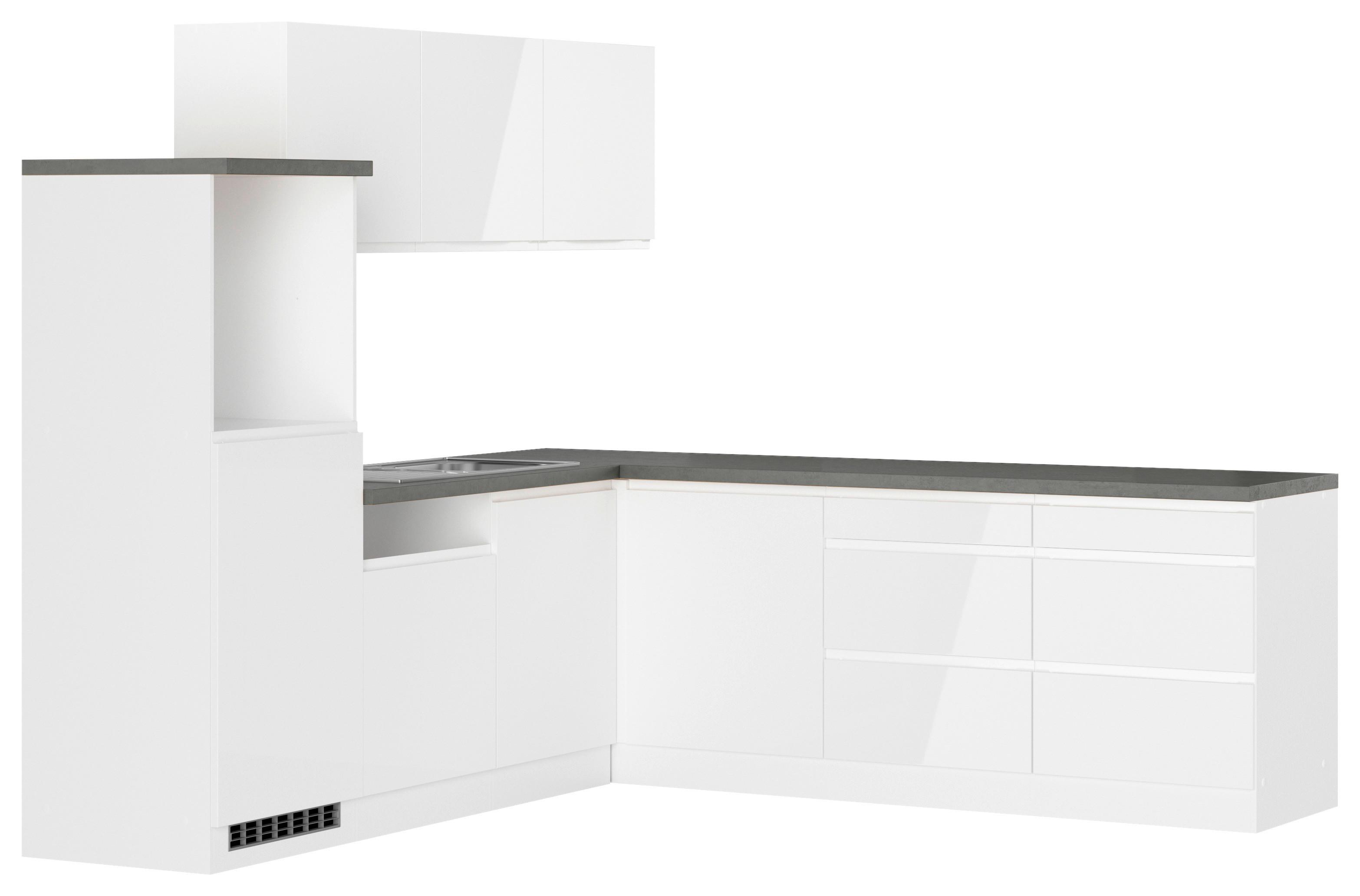 Eckküche Monza Ohne Geräte 240x240 Cm Weiß/grau - Weiß Hochglanz/Weiß, LIFESTYLE, Holzwerkstoff (240/240cm) - Held