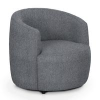 Polstersessel Pina Hellgrau Chenille - Hellgrau/Schwarz, Design, Textil (81/74/81cm) - Livetastic