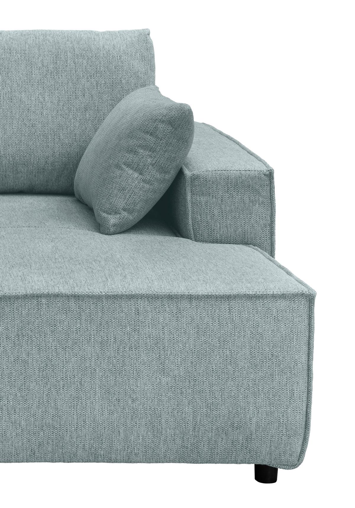 Bigsofa Tramin, Silberfarben B: 188 Cm - Mintgrau/Schwarz, MODERN, Textil (188/86/154cm) - Livetastic