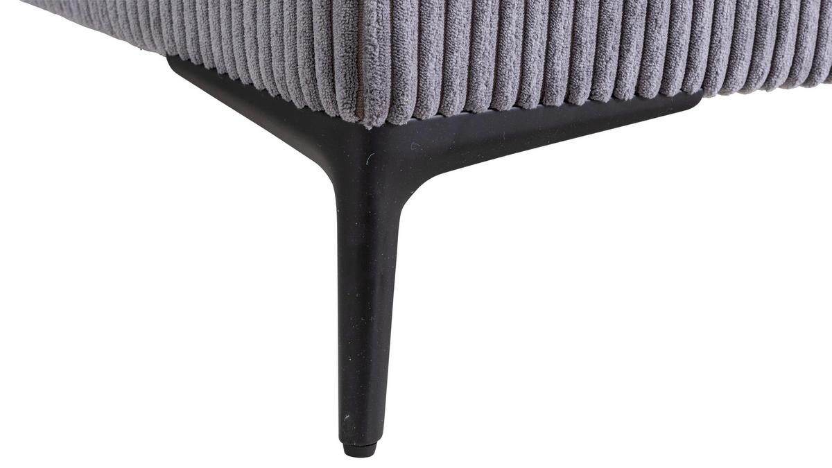 Ecksofa Toffee mit Kissen, Anthrazit Cord 208x140 cm - Anthrazit/Schwarz, Basics, Holz/Textil (208/140/88cm)