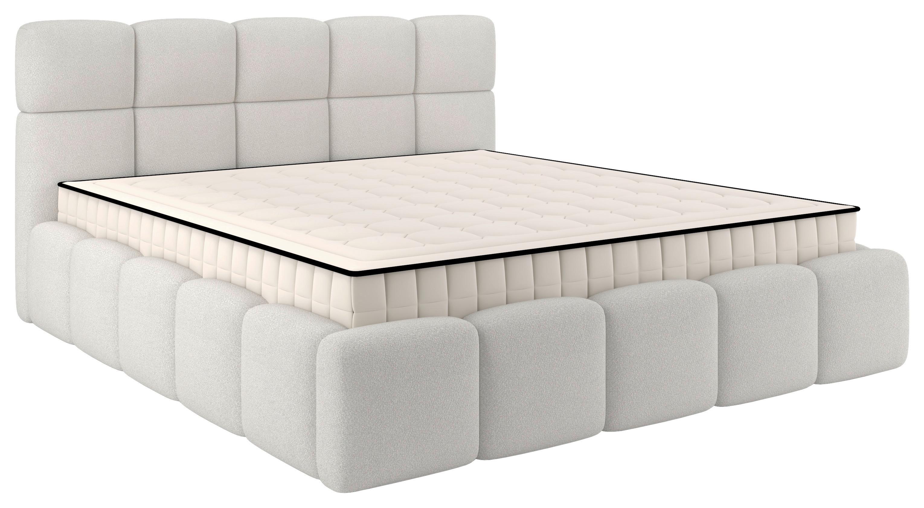 Polsterbett Cloudy mit Matratze Creme, Lf: 160x200 cm - Creme, Trend, Holz/Holzwerkstoff (160/200cm) - Luca Bessoni