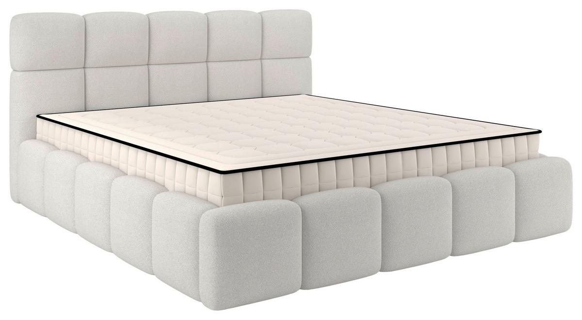 Polsterbett Cloudy mit Matratze Creme, Lf: 160x200 cm - Creme, Trend, Holz/Holzwerkstoff (160/200cm) - Luca Bessoni