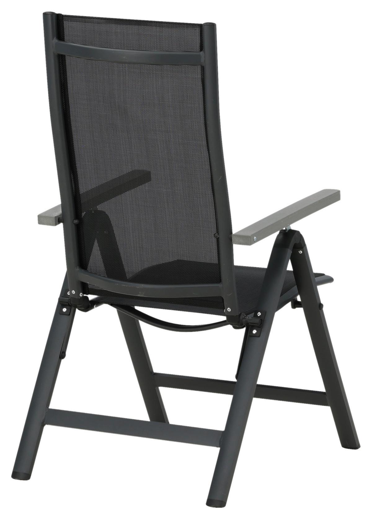 Gartensessel-Set Albany Aluminium - Schwarz, KONVENTIONELL, Metall (59/109,5/67cm) - Gardenson