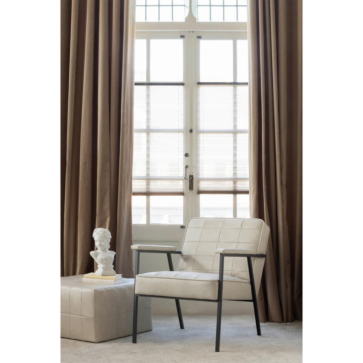 Hocker Patchwork Naturfarben B: 60cm - Naturfarben, Design, Textil (60/36/60cm) - Livetastic