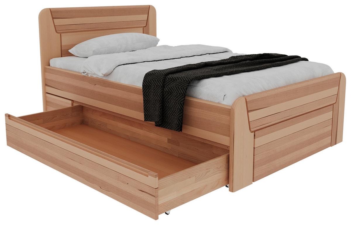 Bett Zeno Naturfarben /Kernbuche 120x200cm - Naturfarben/Kernbuche, MODERN, Holz (120/200cm) - MID.YOU