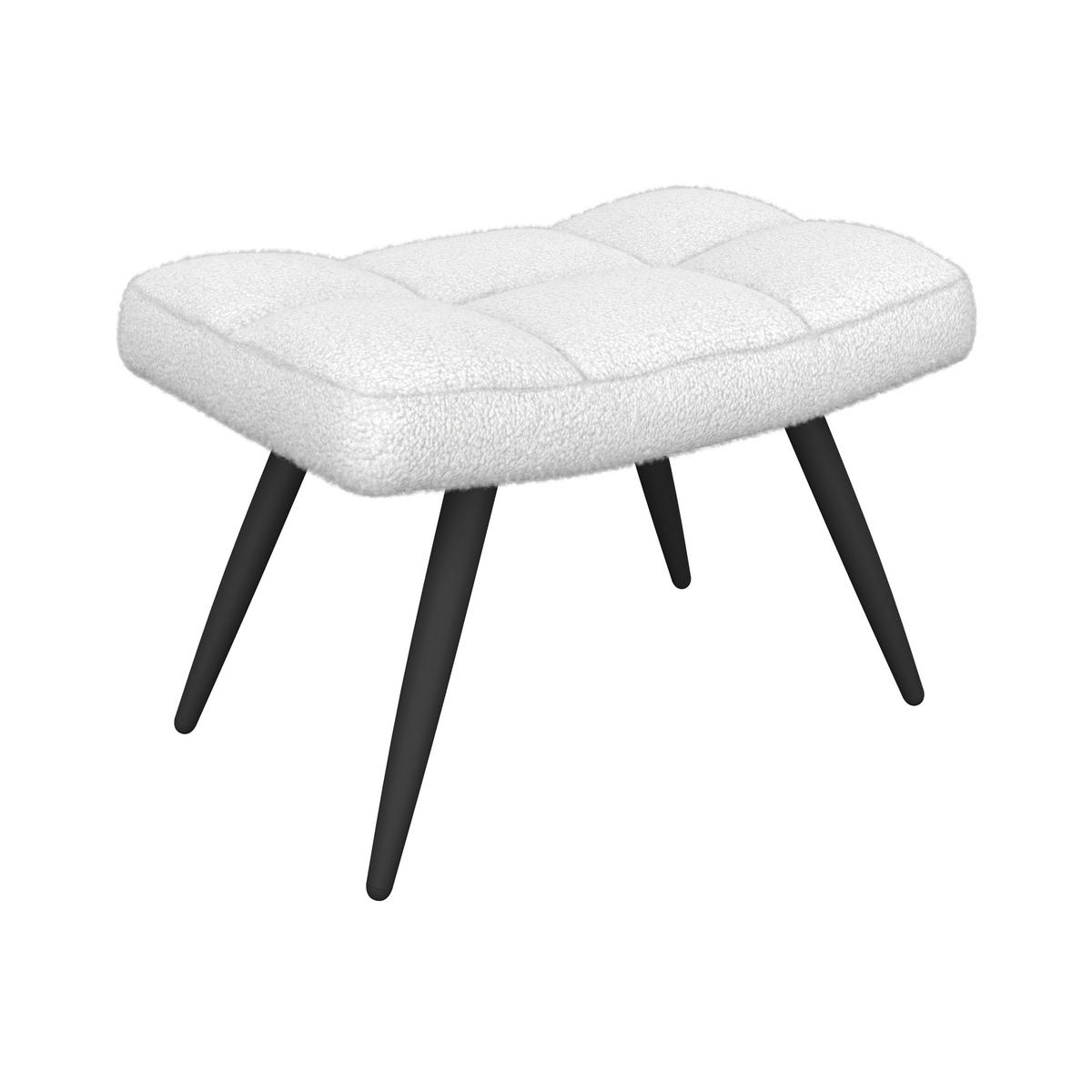 Ohrensessel Hanoi Webstoff weiß, B: 71 cm - Schwarz/Weiß, MODERN, Textil/Metall (71/98/83cm)