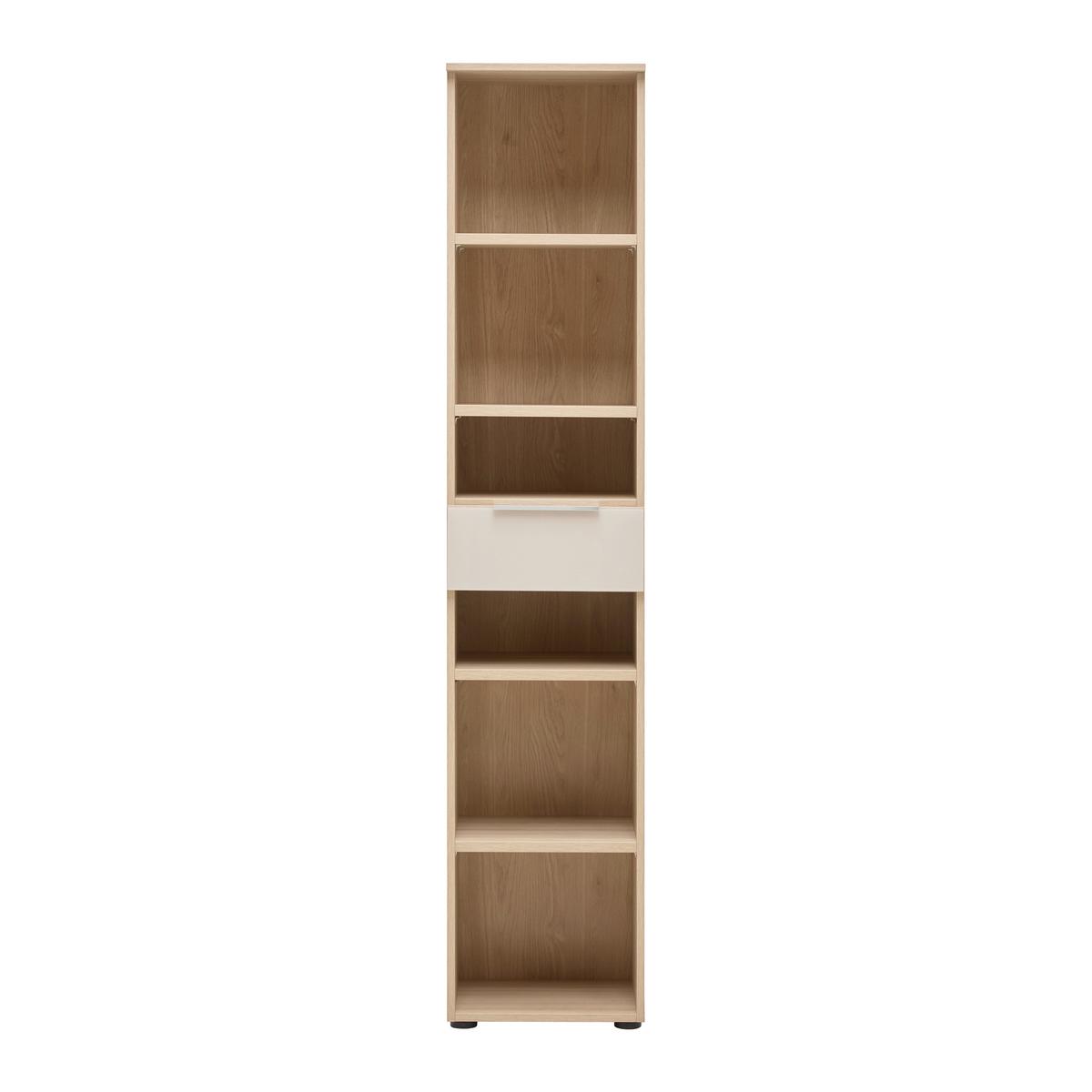 REGÁL SIENA - farba duba/chrómová, Modern, kov/kompozitné drevo (40/198/38cm) - Mömax