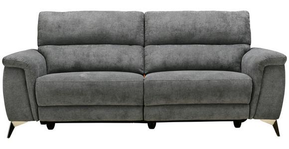 Sofa mit Elektrischer Relaxfunktion Padua Webstoff - Chromfarben/Grau, KONVENTIONELL, Textil (215/97/97cm) - Luca Bessoni