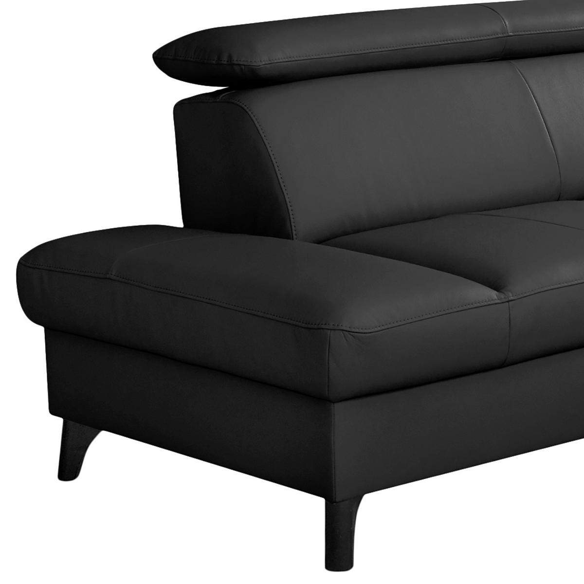 Ecksofa Note New Teilleder schwarz 199x244 - Schwarz, Design, Leder/Textil (199/244cm) - Livetastic