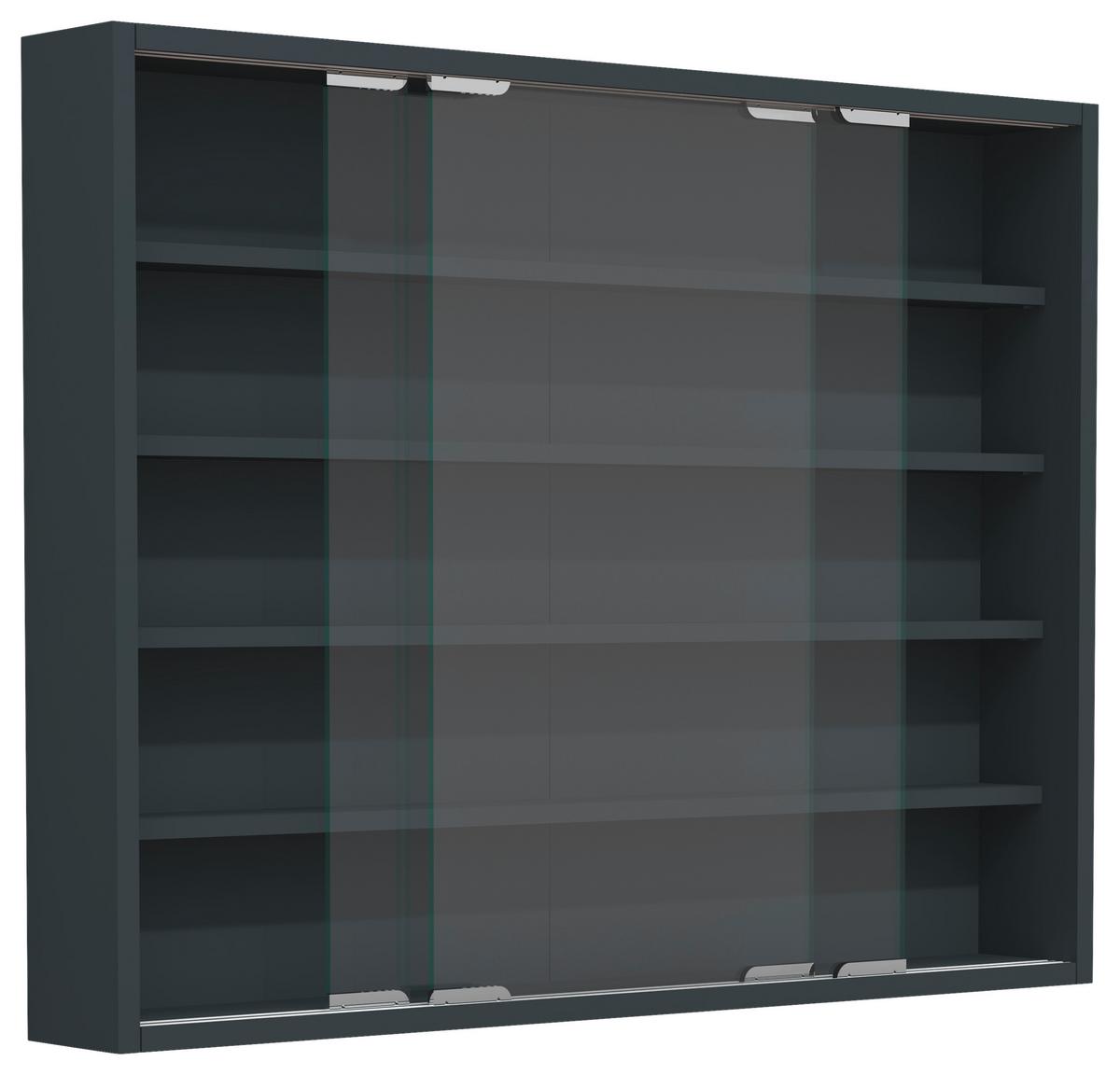 Hängevitrine Agisa L B: 77 Cm Anthrazit - Anthrazit, MODERN, Glas/Holzwerkstoff (77/60/10cm) - MID.YOU