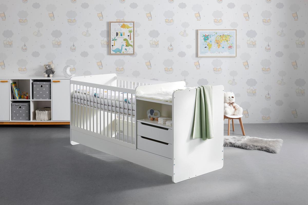 Dětská postýlka KIT NEW- M bílá, PL:cca. 70/140cm - bílá, Moderní, dřevo/kompozitní dřevo (204/75/95cm) - Mömax