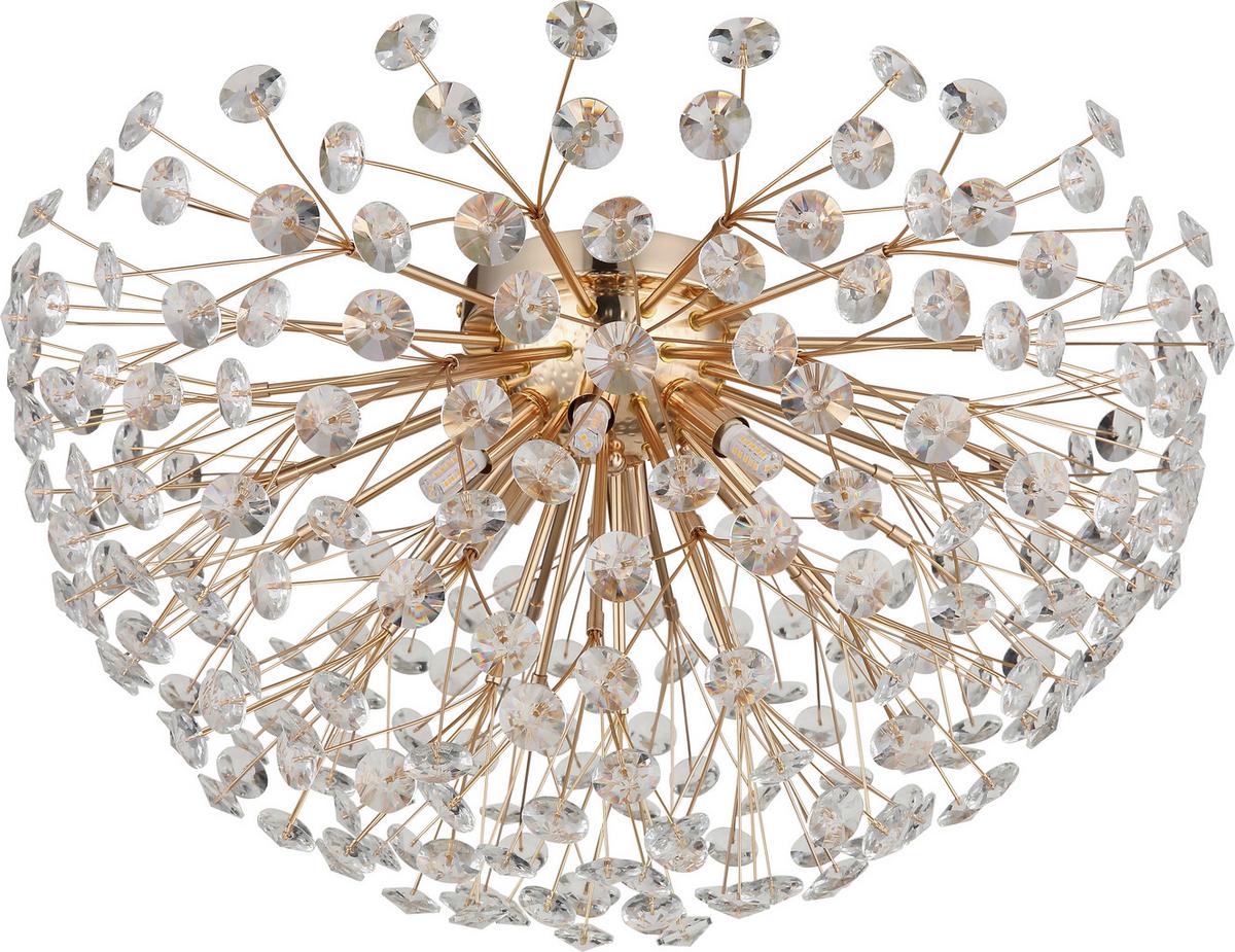 LED-Deckenleuchte Cataleya - Klar/Goldfarben, Basics, Glas/Metall (65/32,5cm)