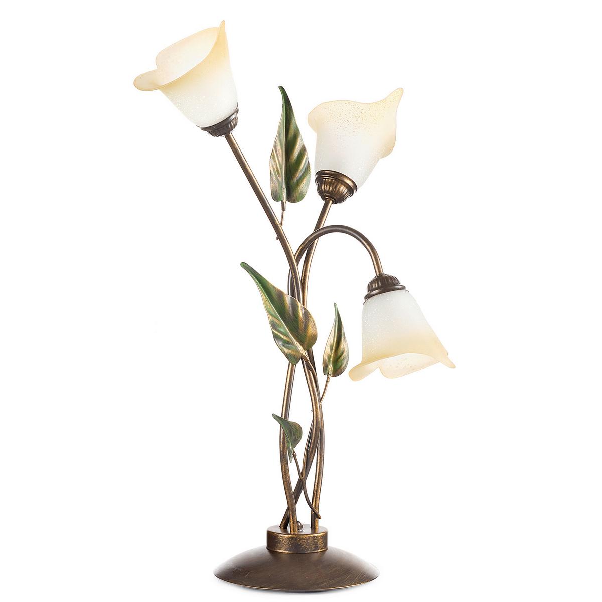 Tischleuchte 4620/Lg - Bronzefarben/Olivgrün, Natur, Glas/Metall (45/70cm)