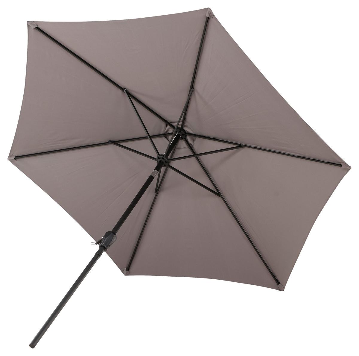 Sonnenschirm Leeds DM: 300cm H: 243cm Grau - Grau, KONVENTIONELL, Textil/Metall (300/300cm) - Gardenson
