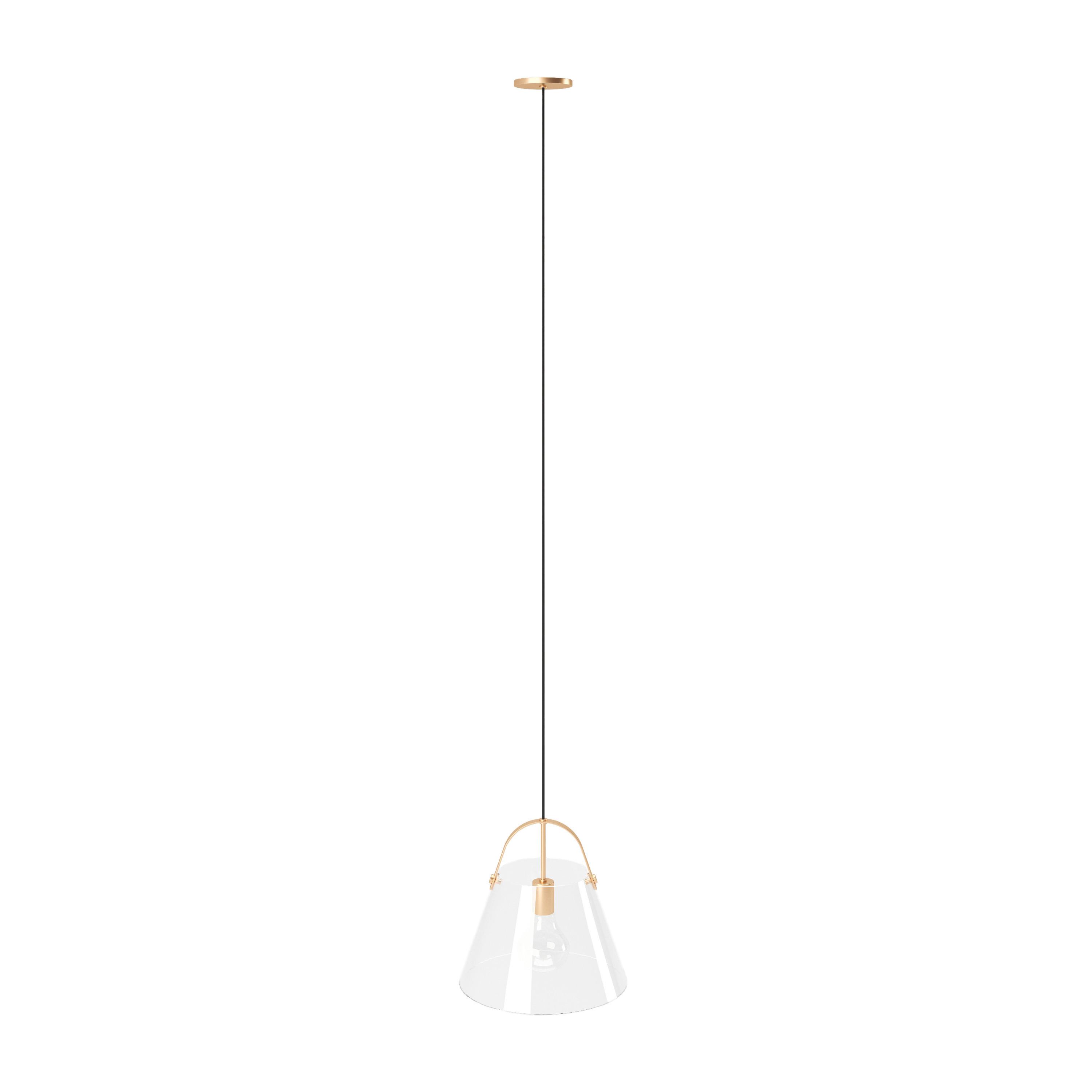 Hängeleuchte Liza H: 25 Cm - Goldfarben, Basics, Glas/Metall (22/25/22cm) - Playboy