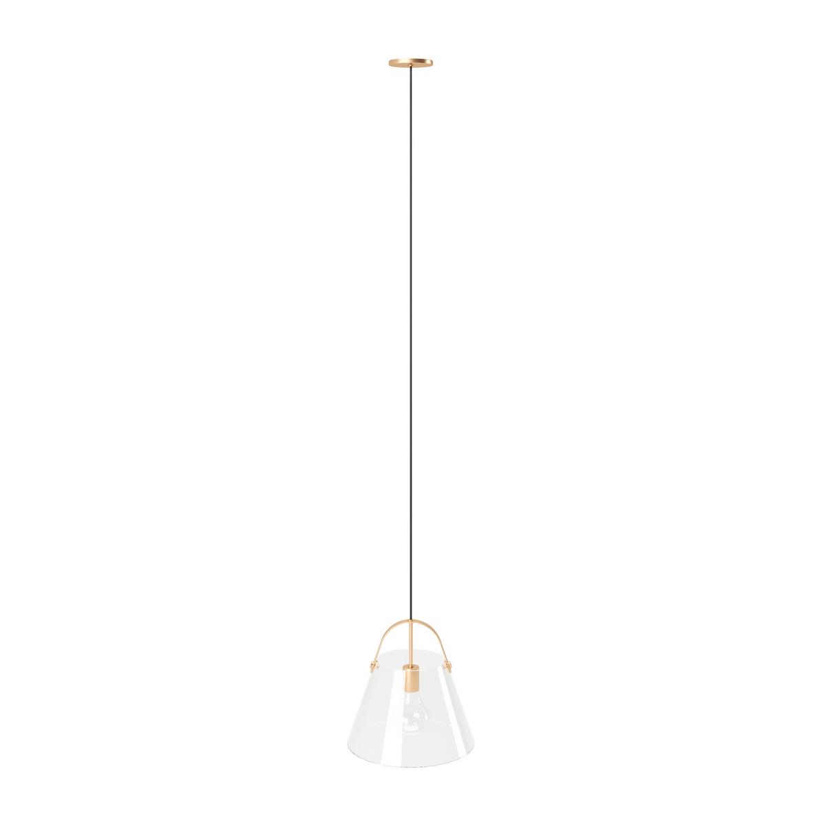 Hängeleuchte Liza H: 25 Cm - Goldfarben, Basics, Glas/Metall (22/25/22cm) - Playboy