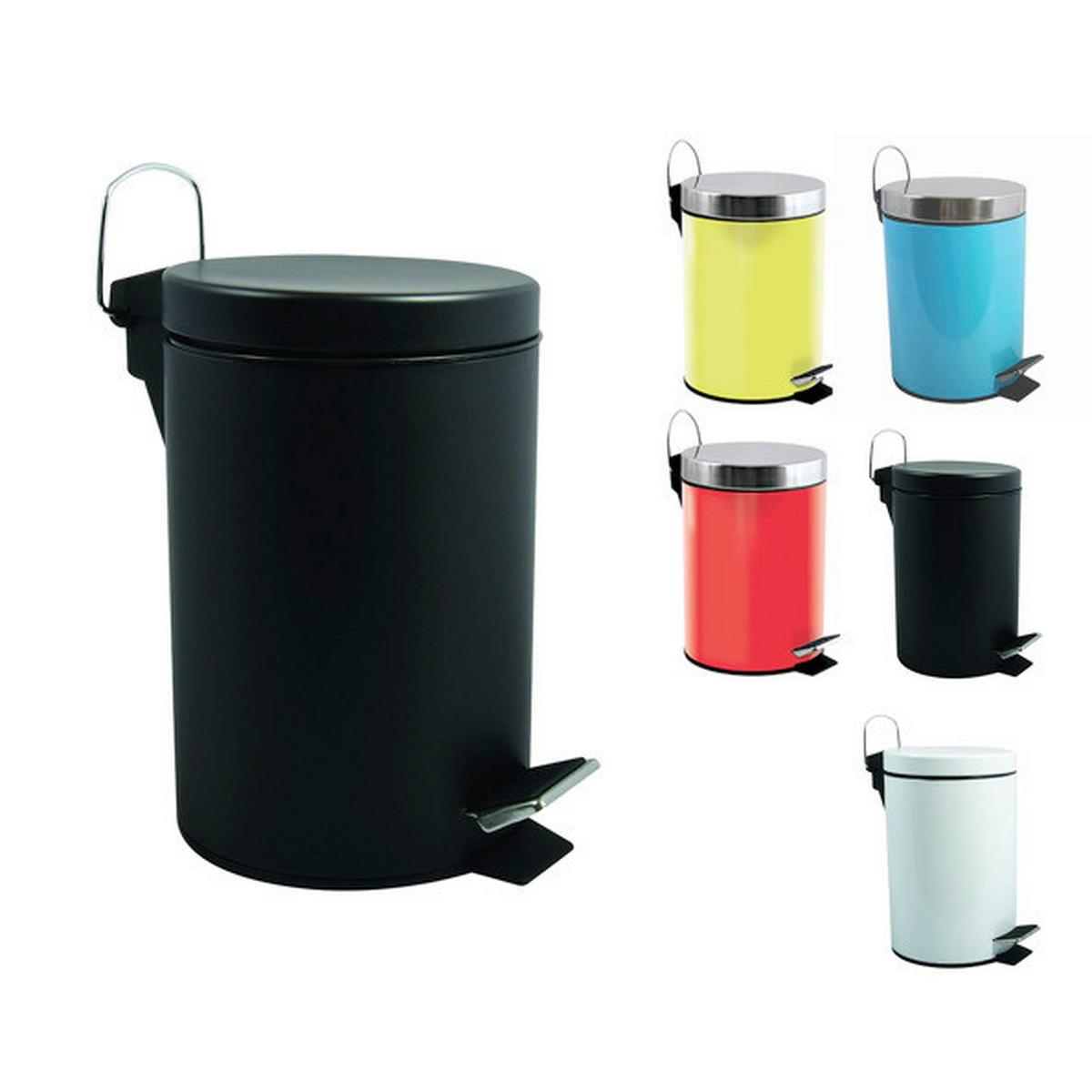 Kosmetikeimer Unis 5l Schwarz Metall DxH 20,5x27,7 - Schwarz, Basics, Kunststoff/Metall (20,5/27,7cm)