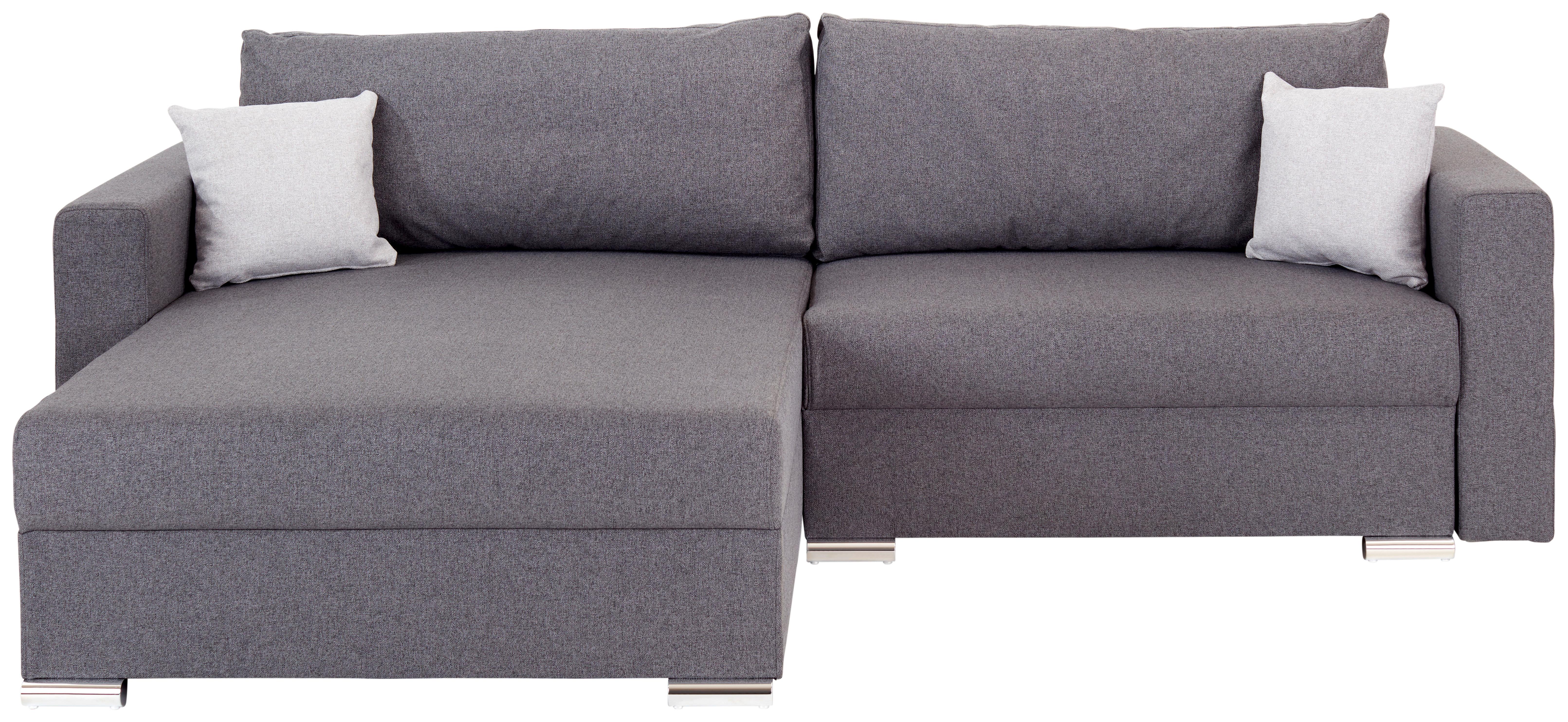 Rohová sedačka LYON A, obojstranná, antracitová - antracitová/chrómová, Modern, textil/plast (255/167cm) - Ondega