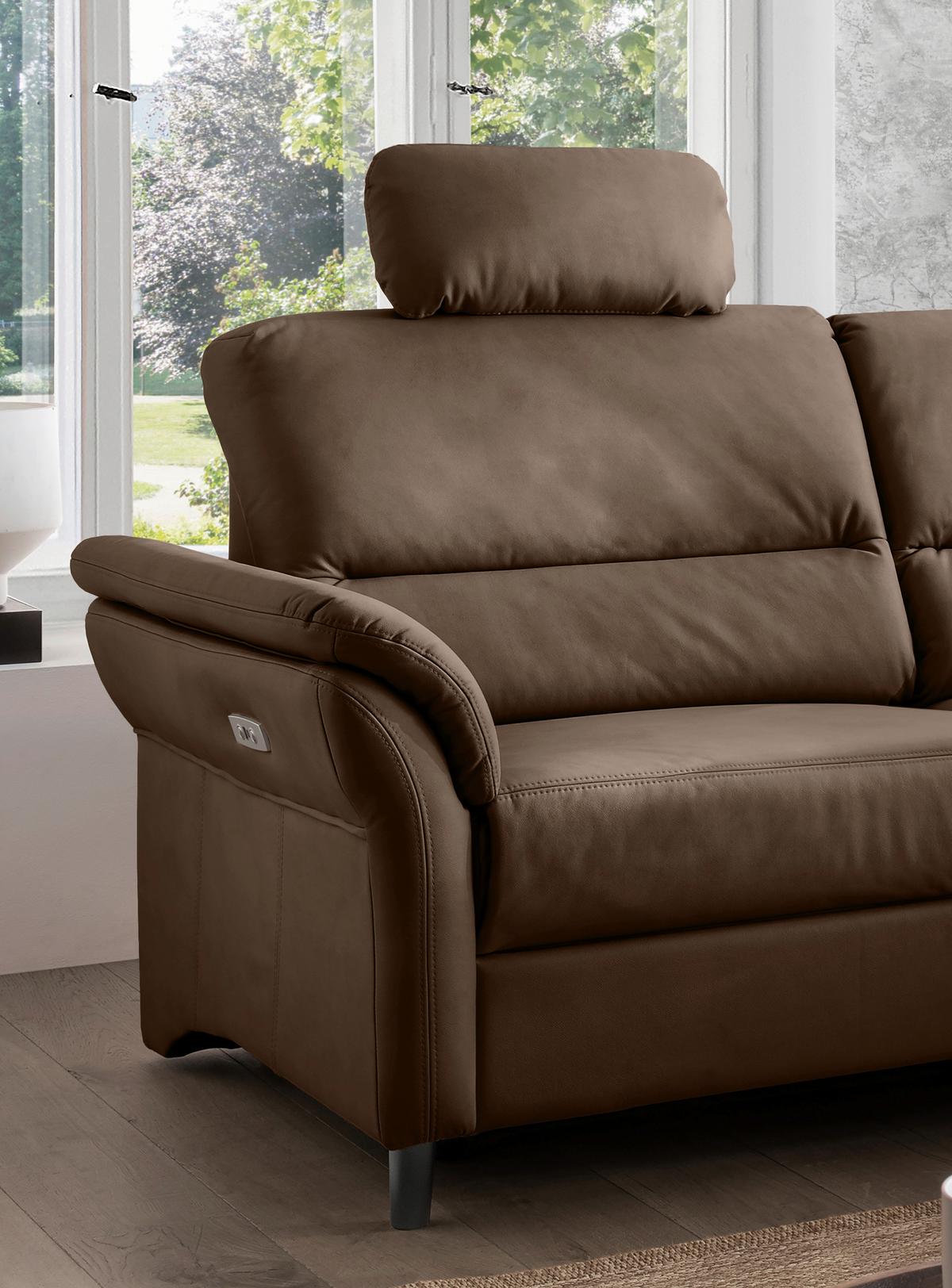 Ecksofa Cavoli, Braun S: 266x190 cm - Schwarz/Braun, MODERN, Textil (266/190cm) - Livetastic