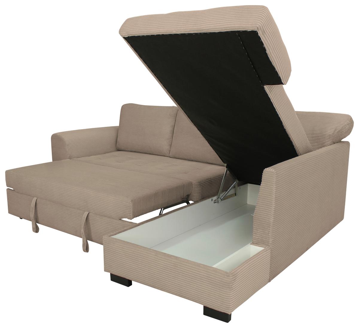 Ecksofa John Karamell S: 239x178 cm - Karamell/Schwarz, Trend, Textil (239/178cm)