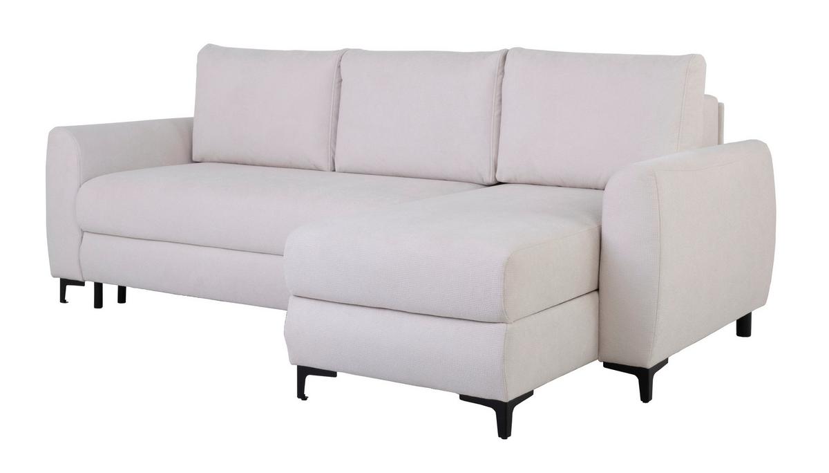 Ecksofa Moli, Creme S: 236x148 cm - Creme/Schwarz, Design, Textil (236/148cm) - MID.YOU