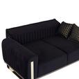 2-Sitzer-Sofa Bono Schwarz - Goldfarben/Schwarz, MODERN, Textil (180/83/90cm) - Luca Bessoni