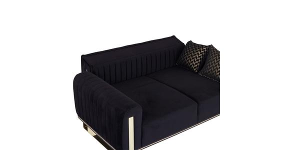 2-Sitzer-Sofa Bono Schwarz - Goldfarben/Schwarz, MODERN, Textil (180/83/90cm) - Luca Bessoni