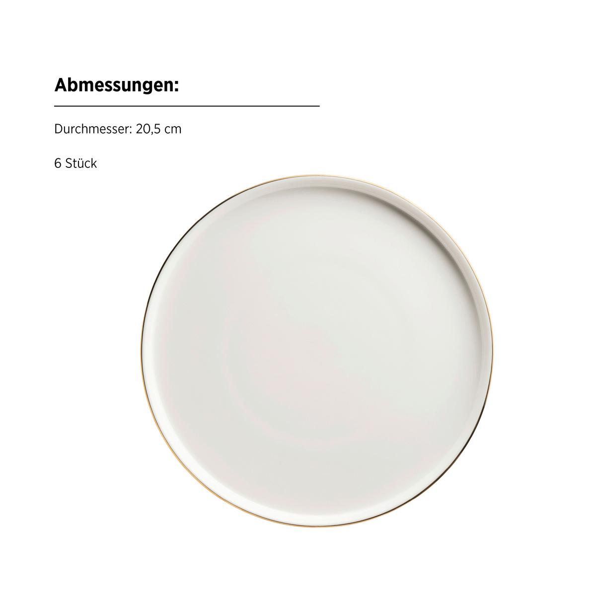 Kaffeeservice Sita Weiß/Goldfarben, 18-teilig - Goldfarben/Weiß, Trend, Keramik - Mäser