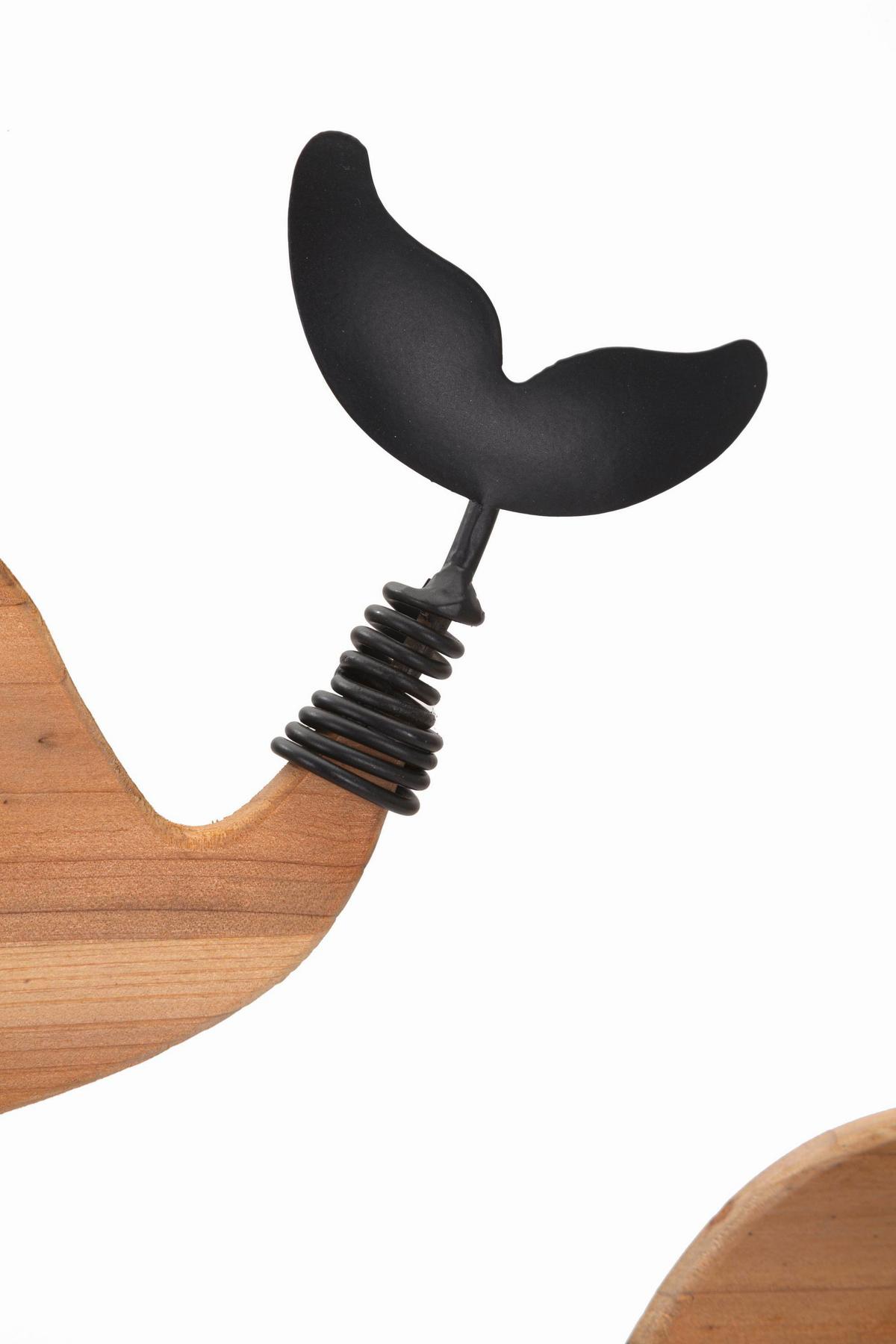 Wanddeko Balene Naturfarben, Schwarz B: 56 cm - Schwarz/Naturfarben, Basics, Holz/Metall (56/60/2cm)