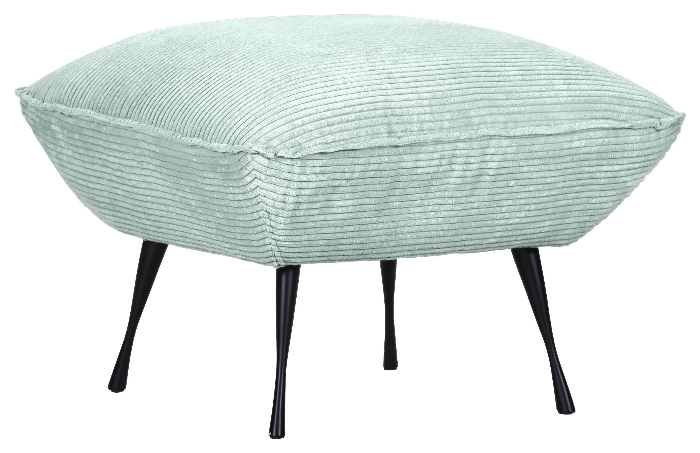 Hocker Lorris - Schwarz/Mintgrün, KONVENTIONELL, Textil (60/49/53cm) - MID.YOU