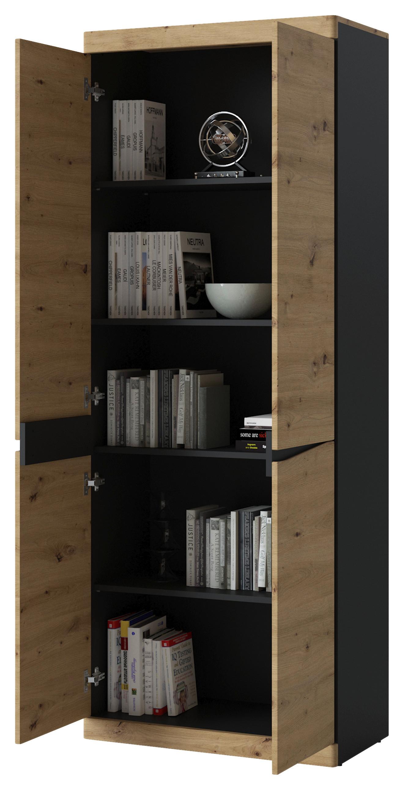 Schrank Turino B: 75,8 Cm - Anthrazit/Eiche Artisan, Trend, Holzwerkstoff (75,8/196,5/39,9cm)