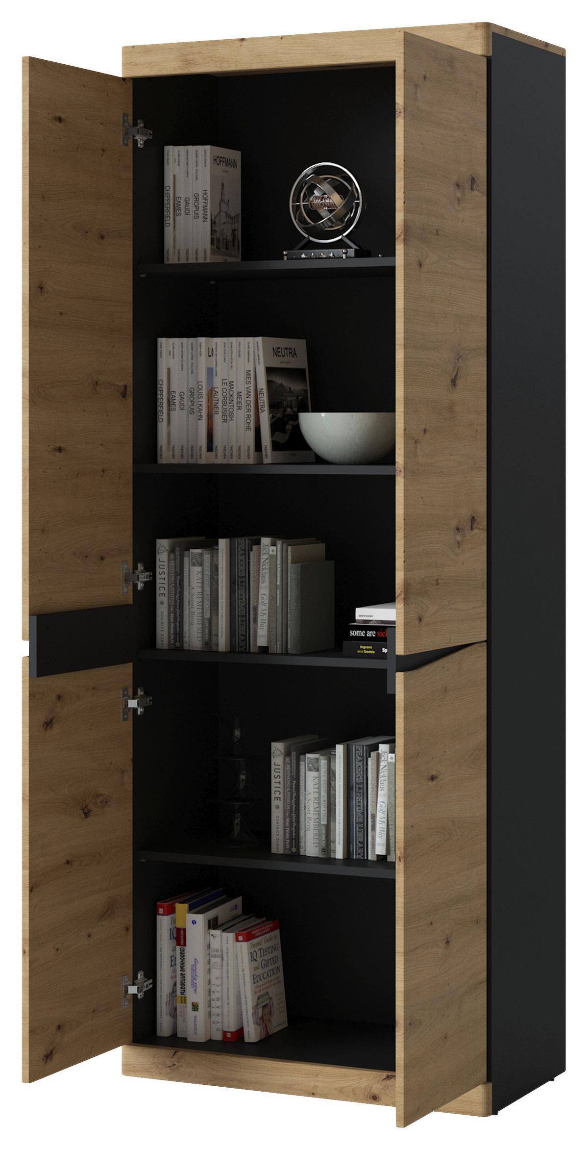 Schrank Turino B: 75,8 Cm - Anthrazit/Eiche Artisan, Trend, Holzwerkstoff (75,8/196,5/39,9cm)