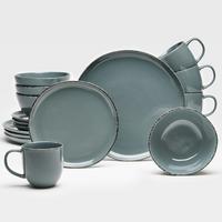 KOMBISERVICE Grau, 16--Teilig. - Grau, Basics, Keramik - Van Well